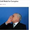 New York Times: A medalha de ouro da corrupção vai para o Brasil